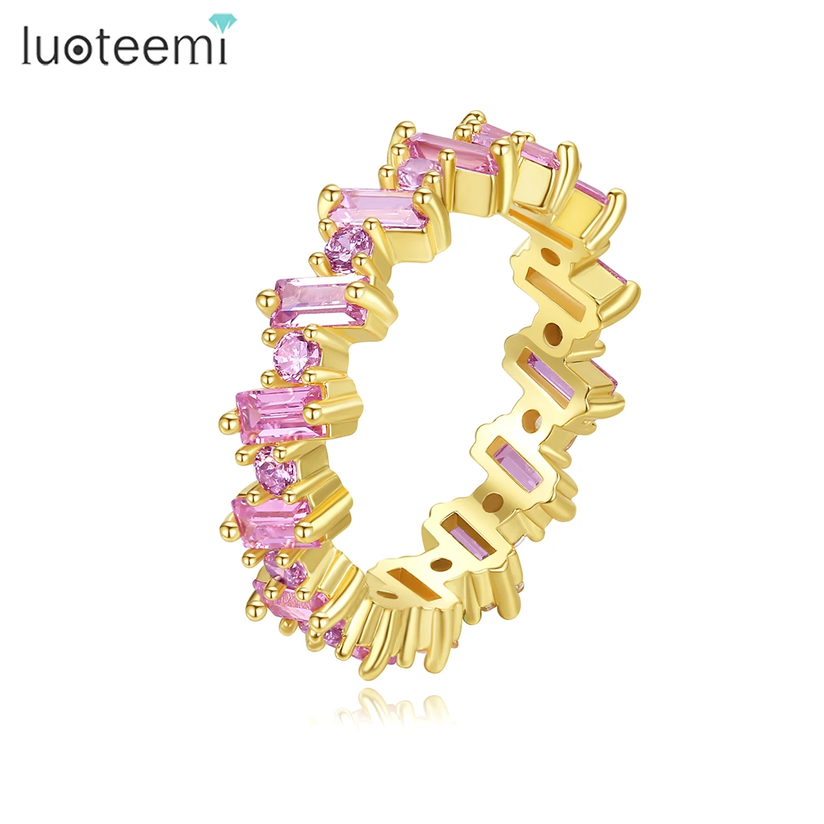 LUOTEEMI Ring Light Wonderful Pink Color Girl's Trendy Ring Real Gold Plated Finger Rings for Women Men
LUOTEEMI Ring Light Wonderful Pink Color Girl's Trendy Ring Real Gold Plated Finger Rings for Women Men