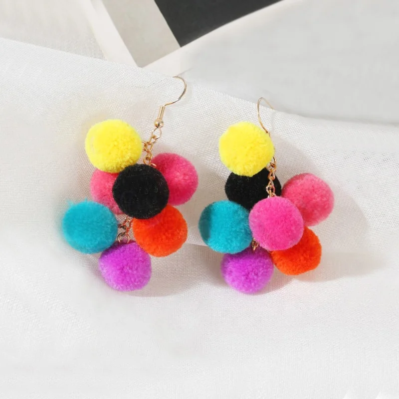 2021 Colorful Pom Pom Earrings Handmade Tassel Fringe Earrings For Women, Pink,red,white, green,blue, yellow
2021 Colorful Pom Pom Earrings Handmade Tassel Fringe Earrings For Women, Pink,red,white, green,blue, yellow