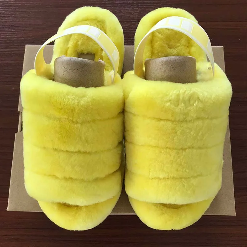 

wholesal Slippers Luxury Designer Platform Sandals Pantoufle UGH Flip Flops Sandale Women Furry Slipper Fluff Slides Fur Sandal