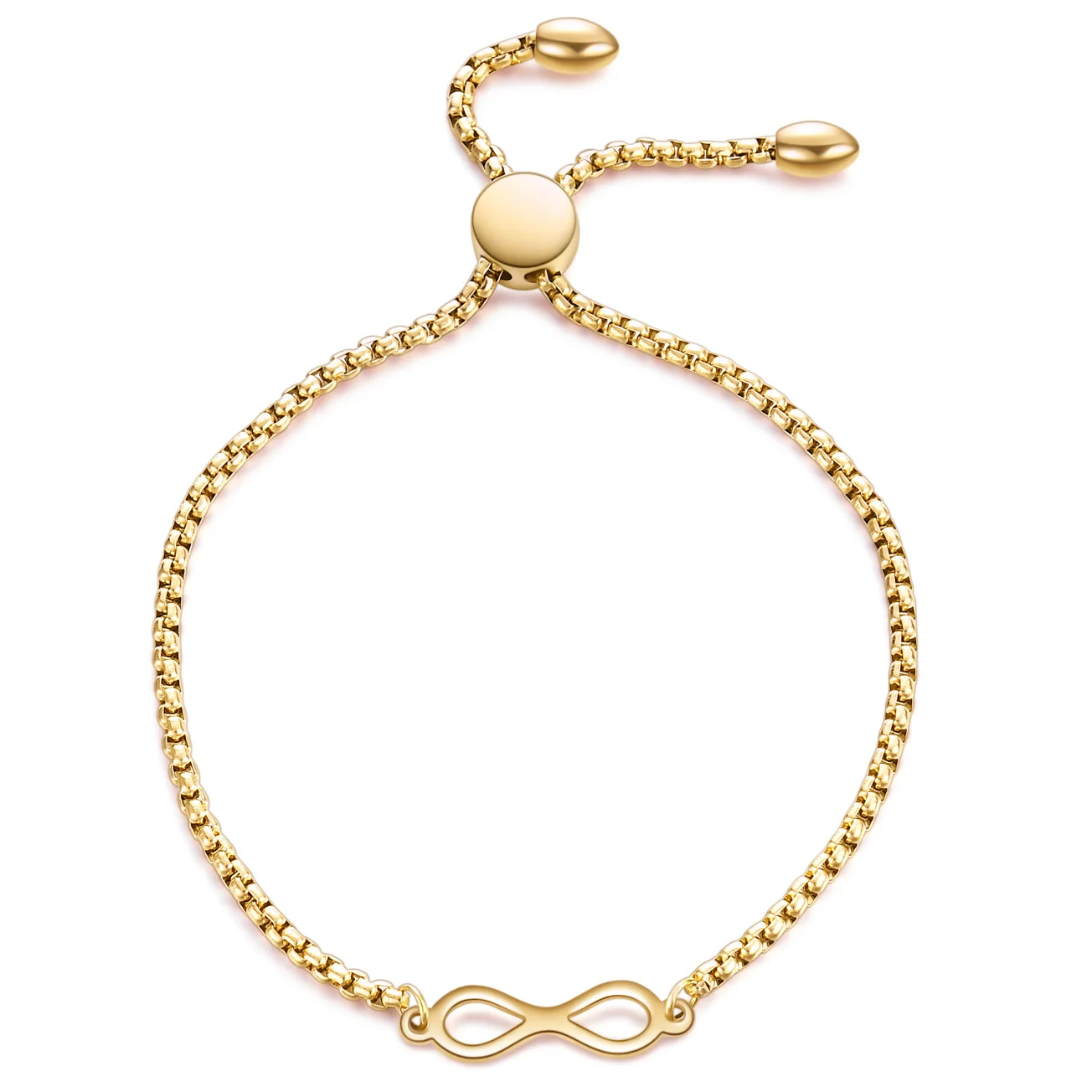 2021 Newest Jewelry Stainless Steel Adjustable Bracelet 8 shaped 18k Gold plated Infinity Bracelet For Women Girls, Gold color
2021 Newest Jewelry Stainless Steel Adjustable Bracelet 8 shaped 18k Gold plated Infinity Bracelet For Women Girls, Gold color