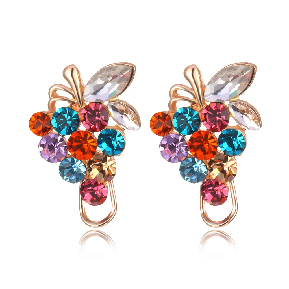 Ding yi Elegant colorful crystal grape earrings colorful diamonds shiny grape shape ear clips metal alloy geometric jewelry, Gold/sliver
Ding yi Elegant colorful crystal grape earrings colorful diamonds shiny grape shape ear clips metal alloy geometric jewelry, Gold/sliver
