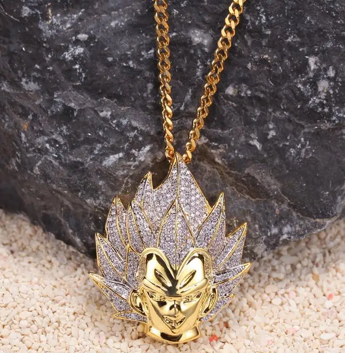 Iced Out Chain Micro Pave CZ Cartoon Anime Character Dragon Ball Character Super Pendant Necklace for Men Gifts Hip Hop Jewelry, Gold,silver,black
Iced Out Chain Micro Pave CZ Cartoon Anime Character Dragon Ball Character Super Pendant Necklace for Men Gifts Hip Hop Jewelry, Gold,silver,black