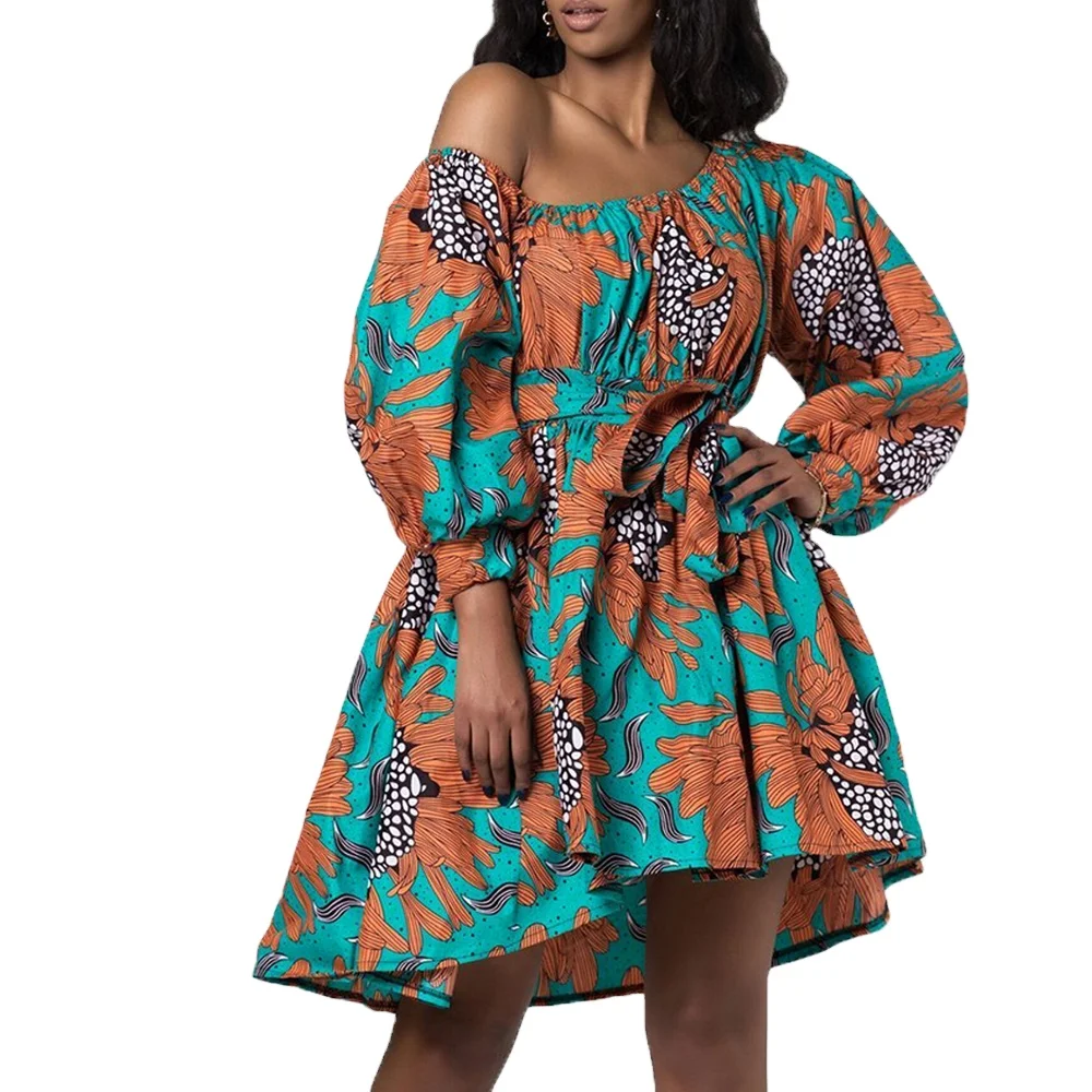 Cross-border oblique shoulder strapless dress sexy short skirt summer digital printing fluffy african style skirt ladies dress
Cross-border oblique shoulder strapless dress sexy short skirt summer digital printing fluffy african style skirt ladies dress