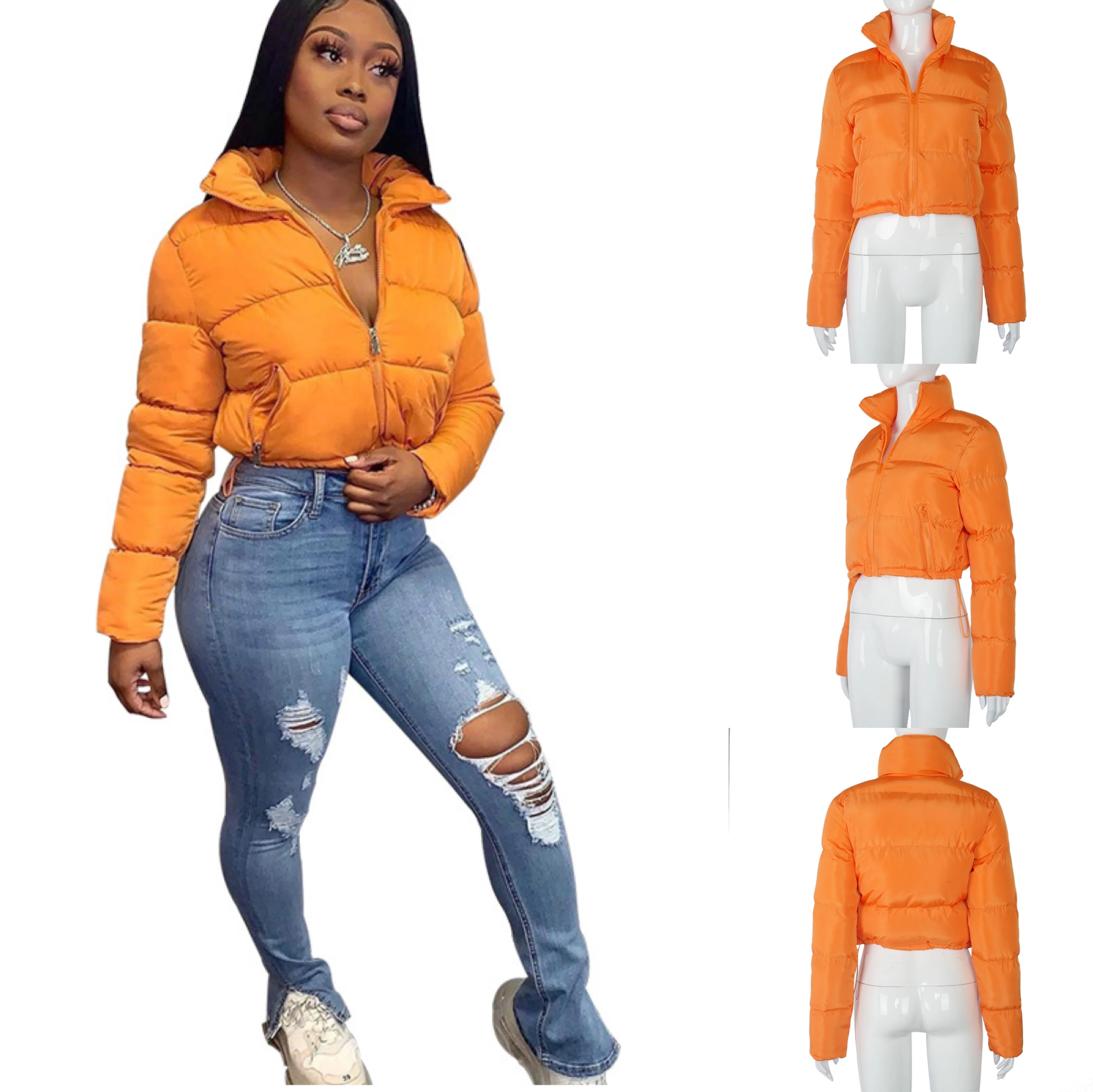 Women Crop Puffer Parka Jackets Winter Warm Clothes Fashion Thick Down Bubble Coats Long Sleeve Zipper Solid Short Outwear
Women Crop Puffer Parka Jackets Winter Warm Clothes Fashion Thick Down Bubble Coats Long Sleeve Zipper Solid Short Outwear