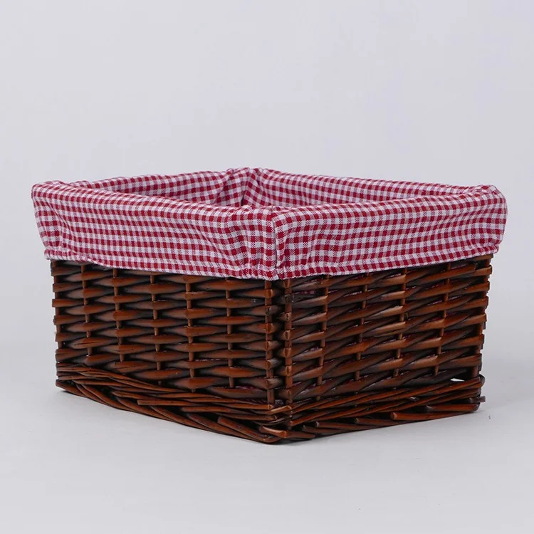 desktop gift food bread storage wicker basket jute cotton fab