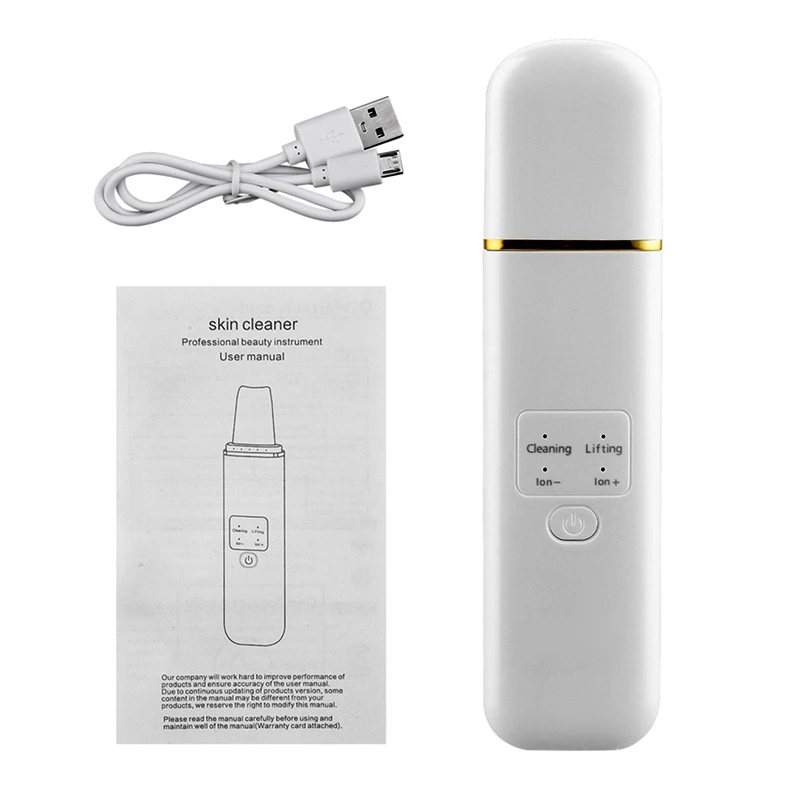 SC006 Ultrasonic Face Cleaning Skin Scrubber Ultrasonic Vibration Massage Skin Peeling Blackhead Removal Beauty Device, White
SC006 Ultrasonic Face Cleaning Skin Scrubber Ultrasonic Vibration Massage Skin Peeling Blackhead Removal Beauty Device, White