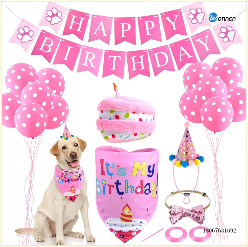 Pet birthday party pull flag banner birthday hat bow tie dog paw balloon dog decoration party props set, 2 colors
Pet birthday party pull flag banner birthday hat bow tie dog paw balloon dog decoration party props set, 2 colors