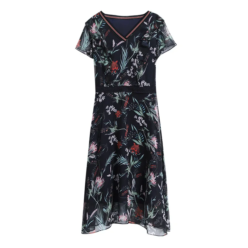 Women's Elegant Floral Dress Short Sleeve V Neck A line Middle Length Dress Summer, 1 color
Women's Elegant Floral Dress Short Sleeve V Neck A line Middle Length Dress Summer, 1 color