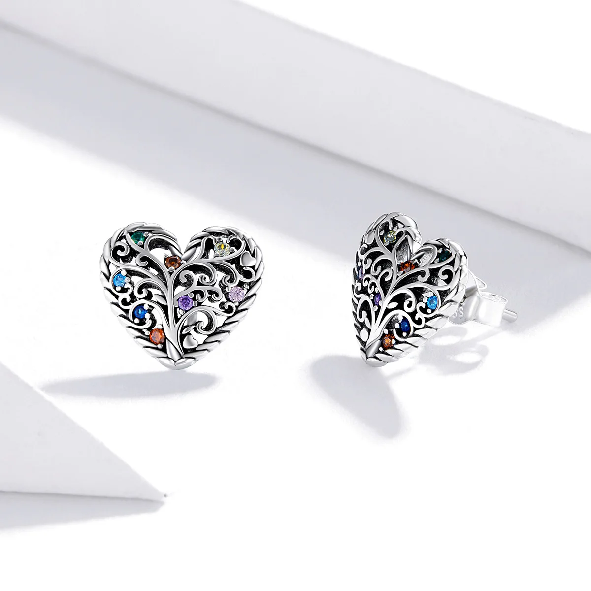Fashion Jewelry Heart Shape Colorful Cz Gemstone 925 Sterling Silver Women Jewery Earring
Fashion Jewelry Heart Shape Colorful Cz Gemstone 925 Sterling Silver Women Jewery Earring