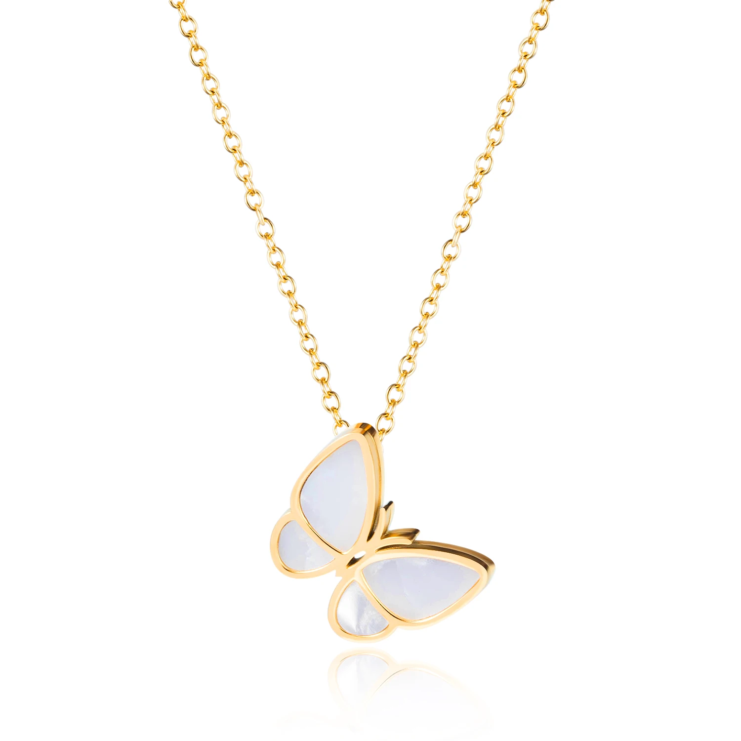 2020 Hot Girls Style 18K Gold Butterfly setting stone Chain Stainless steel necklace for women
2020 Hot Girls Style 18K Gold Butterfly setting stone Chain Stainless steel necklace for women