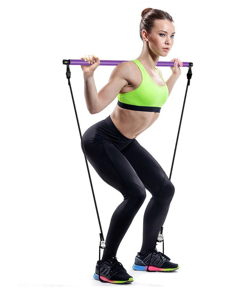 wholesale yoga pilates bar with resistance rope indoor fitness exercise resistant bands with bar, Pink, purple
wholesale yoga pilates bar with resistance rope indoor fitness exercise resistant bands with bar, Pink, purple