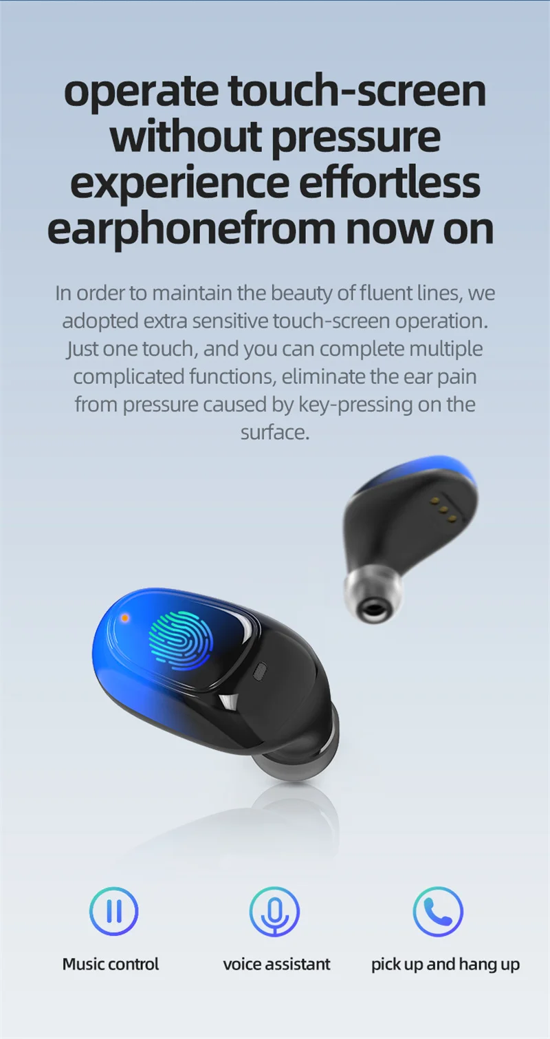 Best Seller BT V5.0 Wireless TWS Earphones, TWS Wireless Earbuds with Touch Control, Wireless TWS Headphones with Charging Case - ANKUX.COM