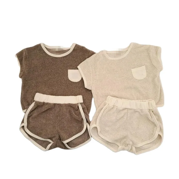 2021 High Quality Wholesale Baby Boy Summer Clothing Short Sleeve T-shirt Shorts Two Piece Terry Towel Clothes Set, Customized color
2021 High Quality Wholesale Baby Boy Summer Clothing Short Sleeve T-shirt Shorts Two Piece Terry Towel Clothes Set, Customized color