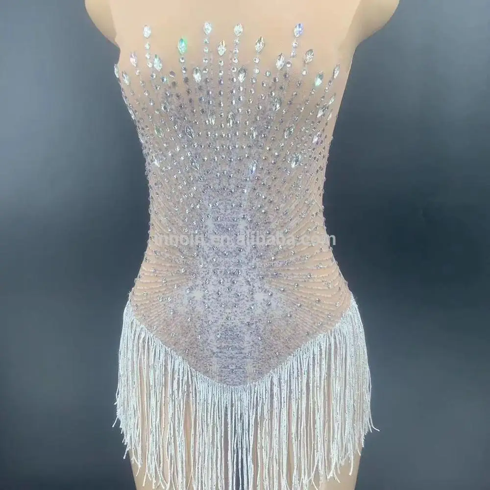 Women Dress Spandex Mesh Rhinestone Tassel Short Dress For Women Latin Dancer Party Outfit With Slits For Birthday Party
Women Dress Spandex Mesh Rhinestone Tassel Short Dress For Women Latin Dancer Party Outfit With Slits For Birthday Party