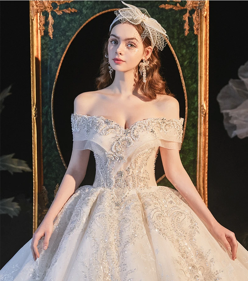 Amazon eBay hot sale new wedding dress bride elegant champagne one-shoulder sequin princess style wedding dress floor length
Amazon eBay hot sale new wedding dress bride elegant champagne one-shoulder sequin princess style wedding dress floor length