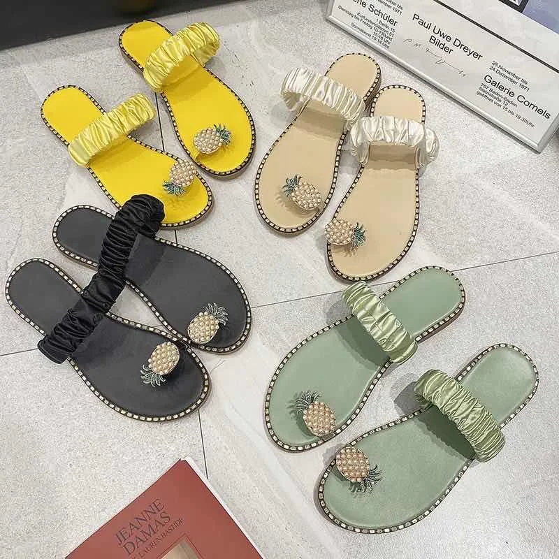 2020 New Design Open Toe Colorful Pineapple Ladies Flat Outdoor Casual Sandals Flip Flops Shoes Sandals For Women And Ladies, Beige,green,black,yellow
2020 New Design Open Toe Colorful Pineapple Ladies Flat Outdoor Casual Sandals Flip Flops Shoes Sandals For Women And Ladies, Beige,green,black,yellow