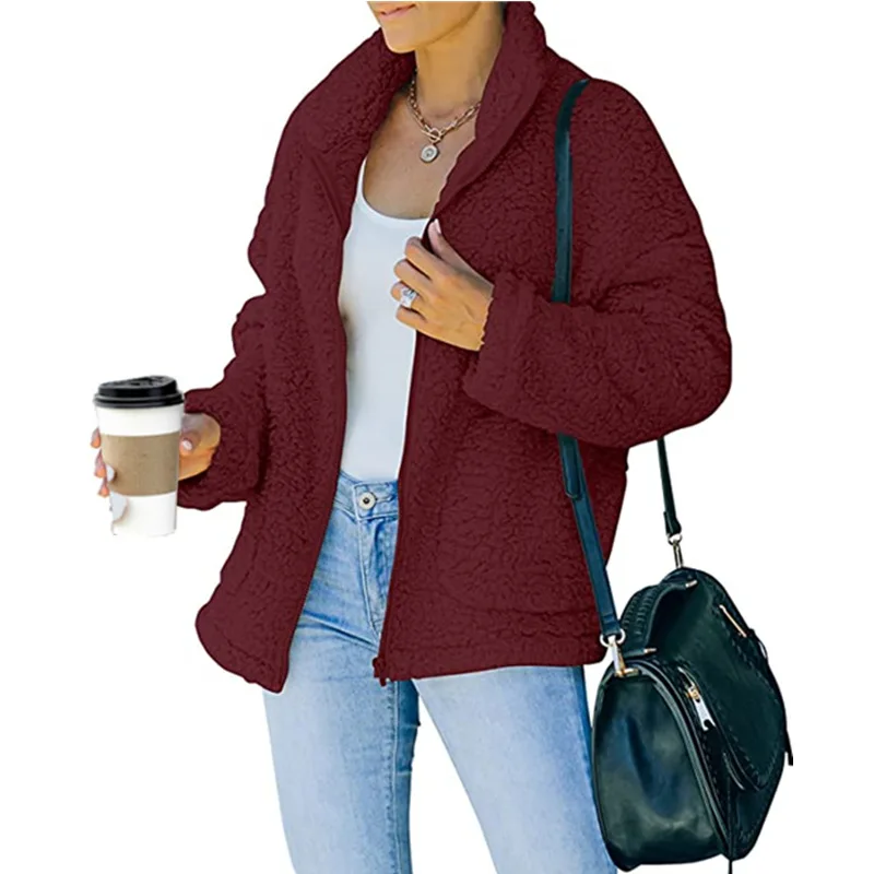 Women's Fluffy Coat Fleece Sherpa Jacket Ladies Solid Coat Winter Warm Zip Up Lapel Outerwear
Women's Fluffy Coat Fleece Sherpa Jacket Ladies Solid Coat Winter Warm Zip Up Lapel Outerwear