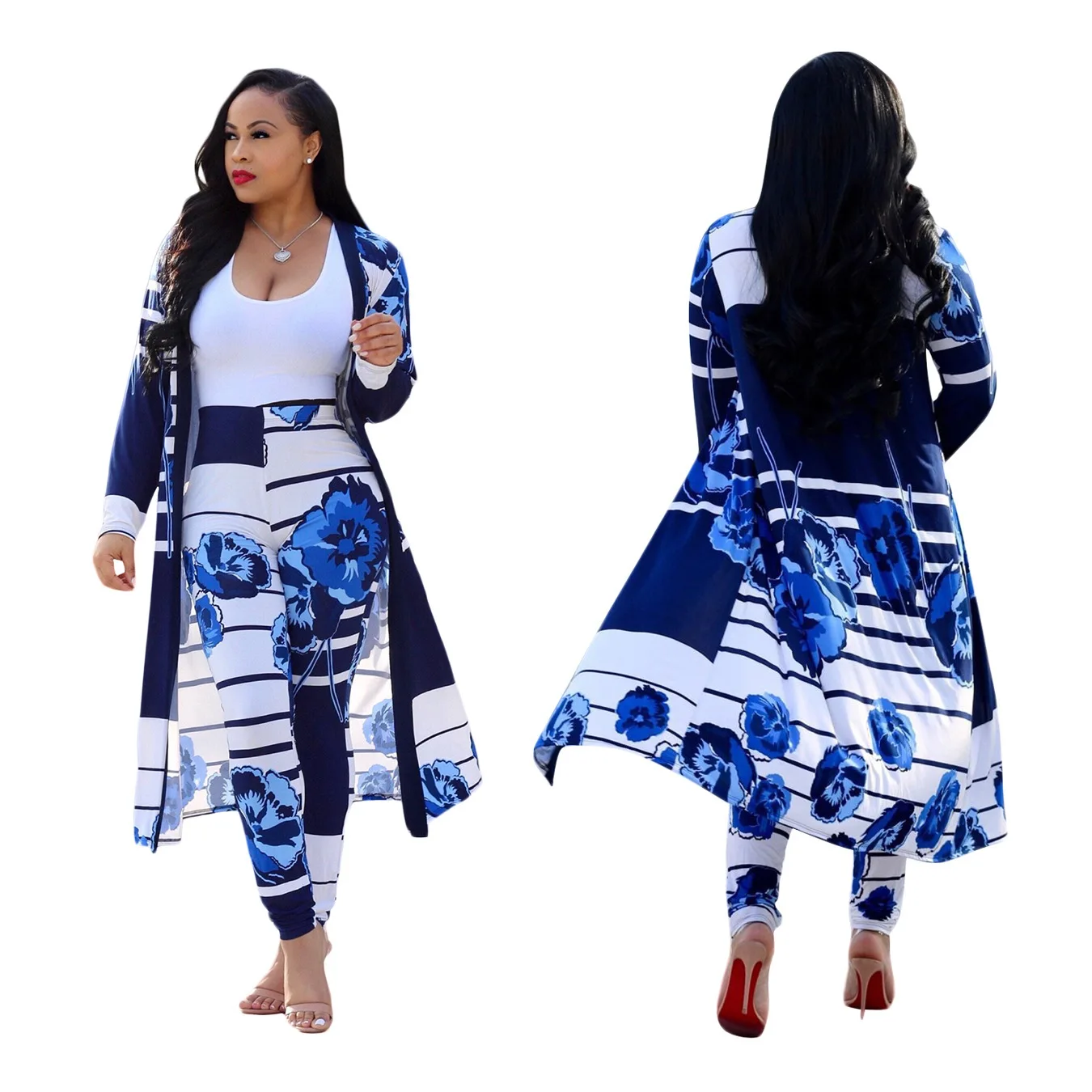 Long sleeved print coat cape tights two piece set amazon hot style European American women autumn clothing
Long sleeved print coat cape tights two piece set amazon hot style European American women autumn clothing