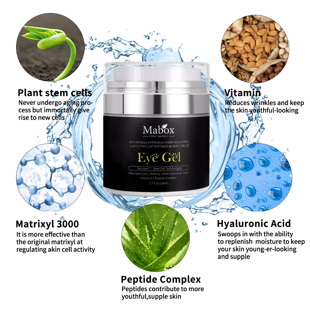 natural skincare vitamin e and hyaluronic acid eye gel dark