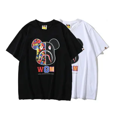2021 new summer bape stitching shark T-shirt tee male and female couples loose tshirt top, White black
2021 new summer bape stitching shark T-shirt tee male and female couples loose tshirt top, White black