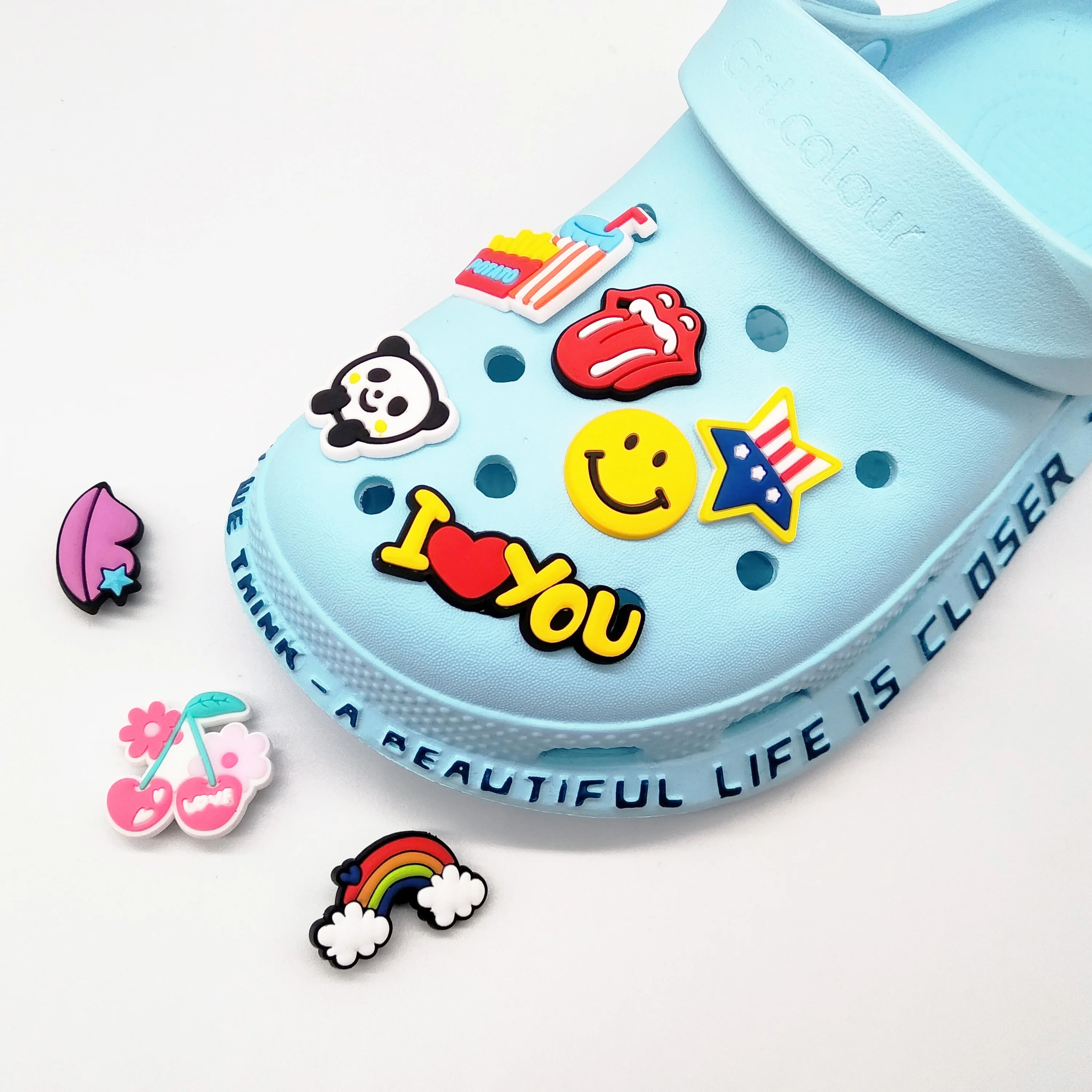 Mixed factory direct selling new style clogs custom logo PVC shoes decorative cartoon shoe lace charms
Mixed factory direct selling new style clogs custom logo PVC shoes decorative cartoon shoe lace charms