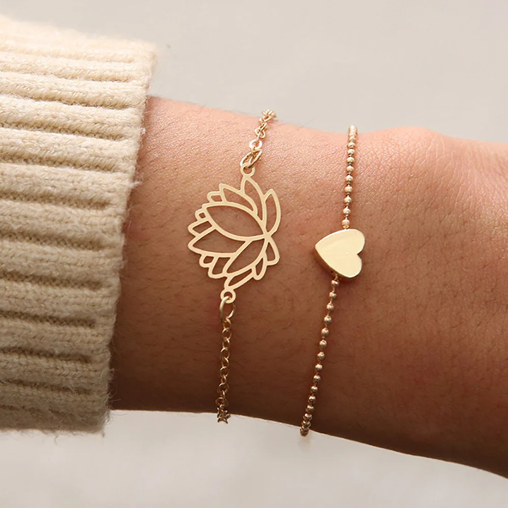 2020 fashion new couple girl charm gold love heart bracelets simple hollow lotus anklet bracelets women accessories wholesale, As picture
2020 fashion new couple girl charm gold love heart bracelets simple hollow lotus anklet bracelets women accessories wholesale, As picture