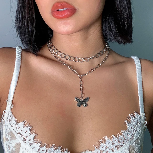 Fashion New Korean Silver Plated Shiny Butterfly Necklace Ladies Exquisite Double Layer Clavicle Chain Necklace Jewelry Gift
Fashion New Korean Silver Plated Shiny Butterfly Necklace Ladies Exquisite Double Layer Clavicle Chain Necklace Jewelry Gift