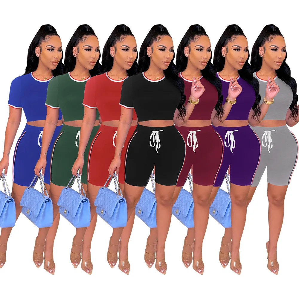 H9414 - top and shorts fashion casual short sleeve women short pants two piece set
H9414 - top and shorts fashion casual short sleeve women short pants two piece set