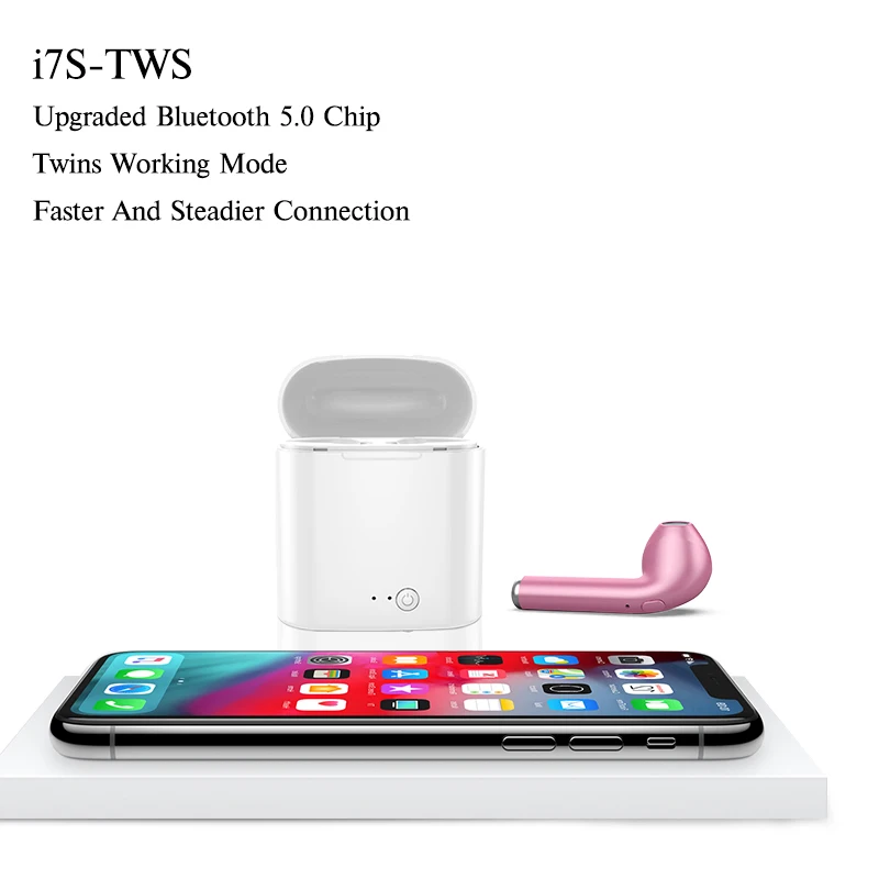 Smart Phones Support I7s TWS Bluetooth 5.0 Wireless Earphones True Stereo Earbuds Binaural Calling Headset With Charging Bin - ANKUX.COM