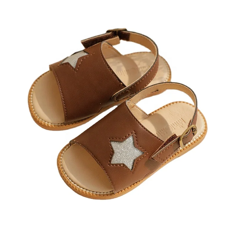 Fashion sequin star design buckle strap children hard sole leather girls sandals in summer, Black/beige/brown
Fashion sequin star design buckle strap children hard sole leather girls sandals in summer, Black/beige/brown