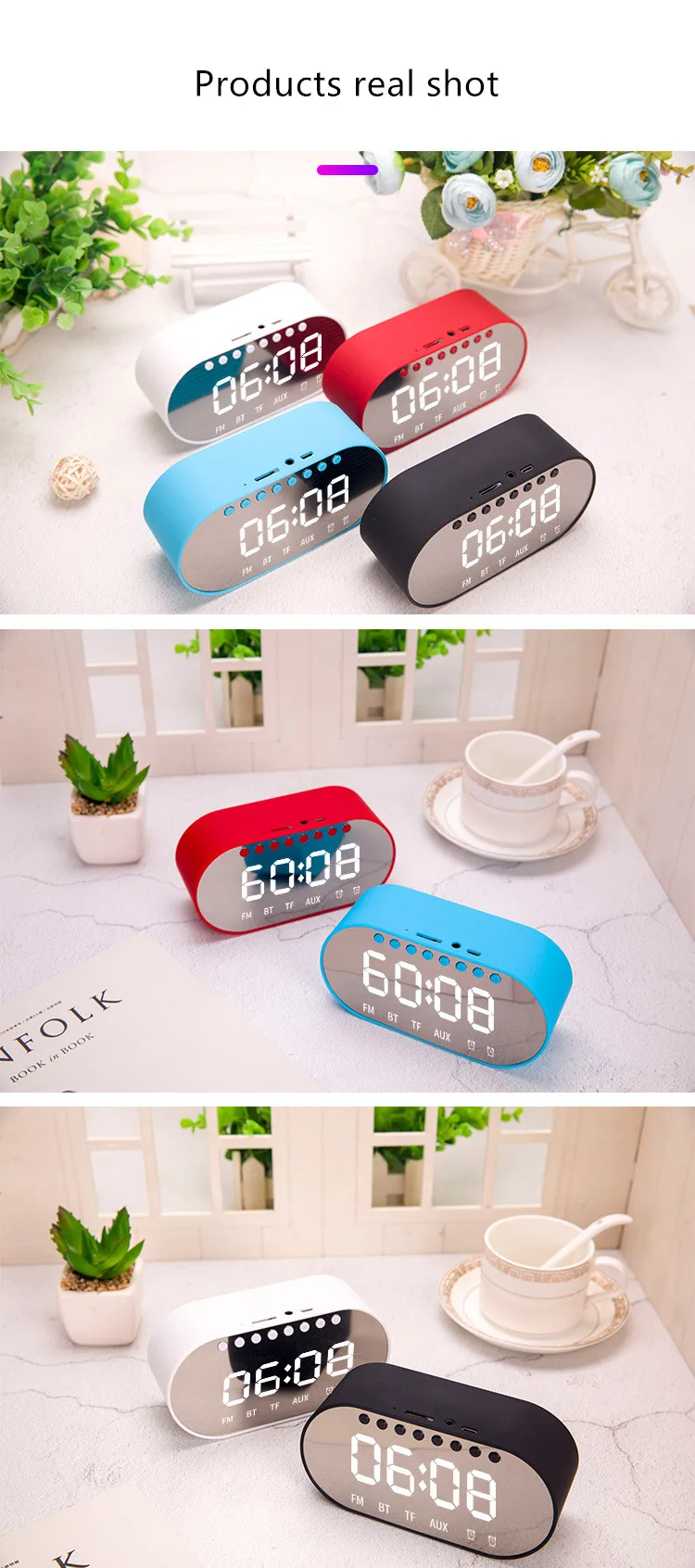 2019 promotional Christmas gift Tablet alarm clock mirror bluetooth speaker with bluetooth version 5.0 - ANKUX.COM