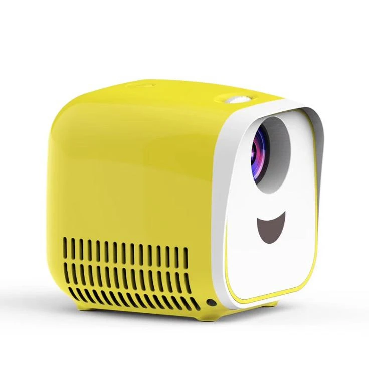 

L1 MINI Projector Portatil 1000 Lumens USB Pocket Kids Toy LED Mini Projecteur Video Beamer for 1080P Home Theater Projector, Yellow/white, black/yellow