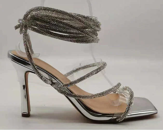 Summer Sexy Shiny Sandal 2021 Strappy Women's Shoes Fashion Diamond Party Heels Silver Heels Plus Size
Summer Sexy Shiny Sandal 2021 Strappy Women's Shoes Fashion Diamond Party Heels Silver Heels Plus Size