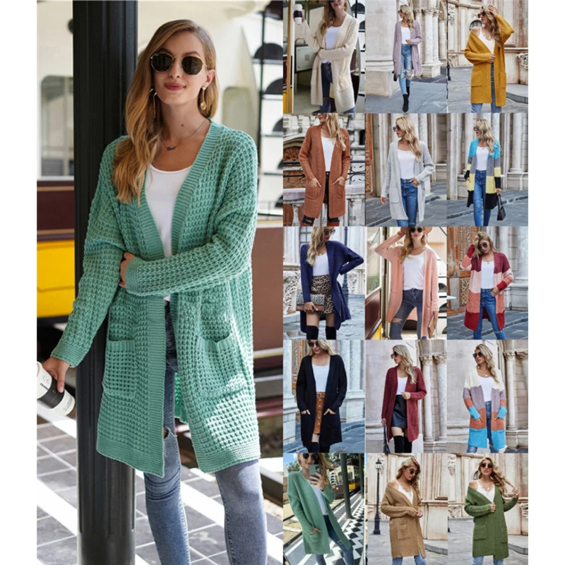 Pocketed Striped Color Block crochet cardigan knitted sweater women long knitted cardigan for women 2021
Pocketed Striped Color Block crochet cardigan knitted sweater women long knitted cardigan for women 2021