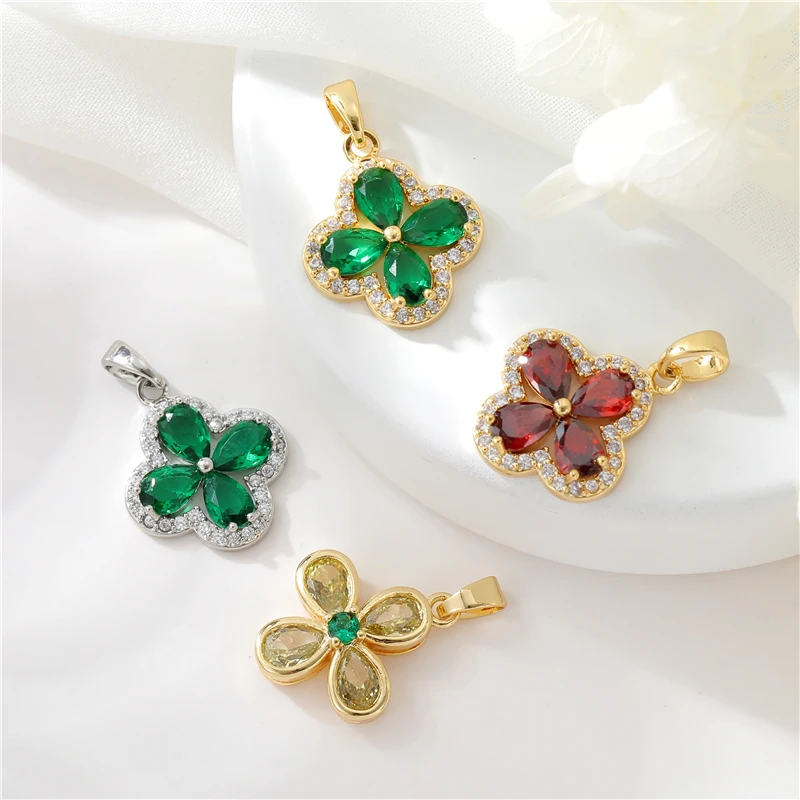 Wholesale Lovely Four Leaves Style 14K Gold Plated Cute Small Micro Pave CZ Pendant Charms For Jewelry Making
Wholesale Lovely Four Leaves Style 14K Gold Plated Cute Small Micro Pave CZ Pendant Charms For Jewelry Making