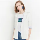 Free design office ladies suit coat half sleeve turn-down collar solid oem coat women