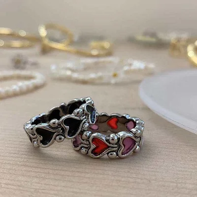 New Vintage Colour Metal Heart Rings Individuality Engagement Wedding Rings for Women
New Vintage Colour Metal Heart Rings Individuality Engagement Wedding Rings for Women