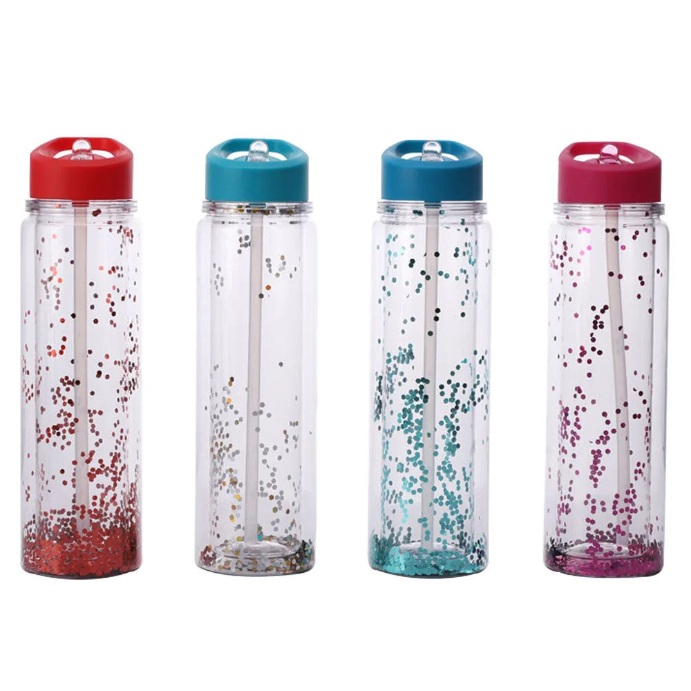 Plastic Double Wall Drinking Water Bottle 550ml tritan Water Bottle With Glitter Inside
Plastic Double Wall Drinking Water Bottle 550ml tritan Water Bottle With Glitter Inside