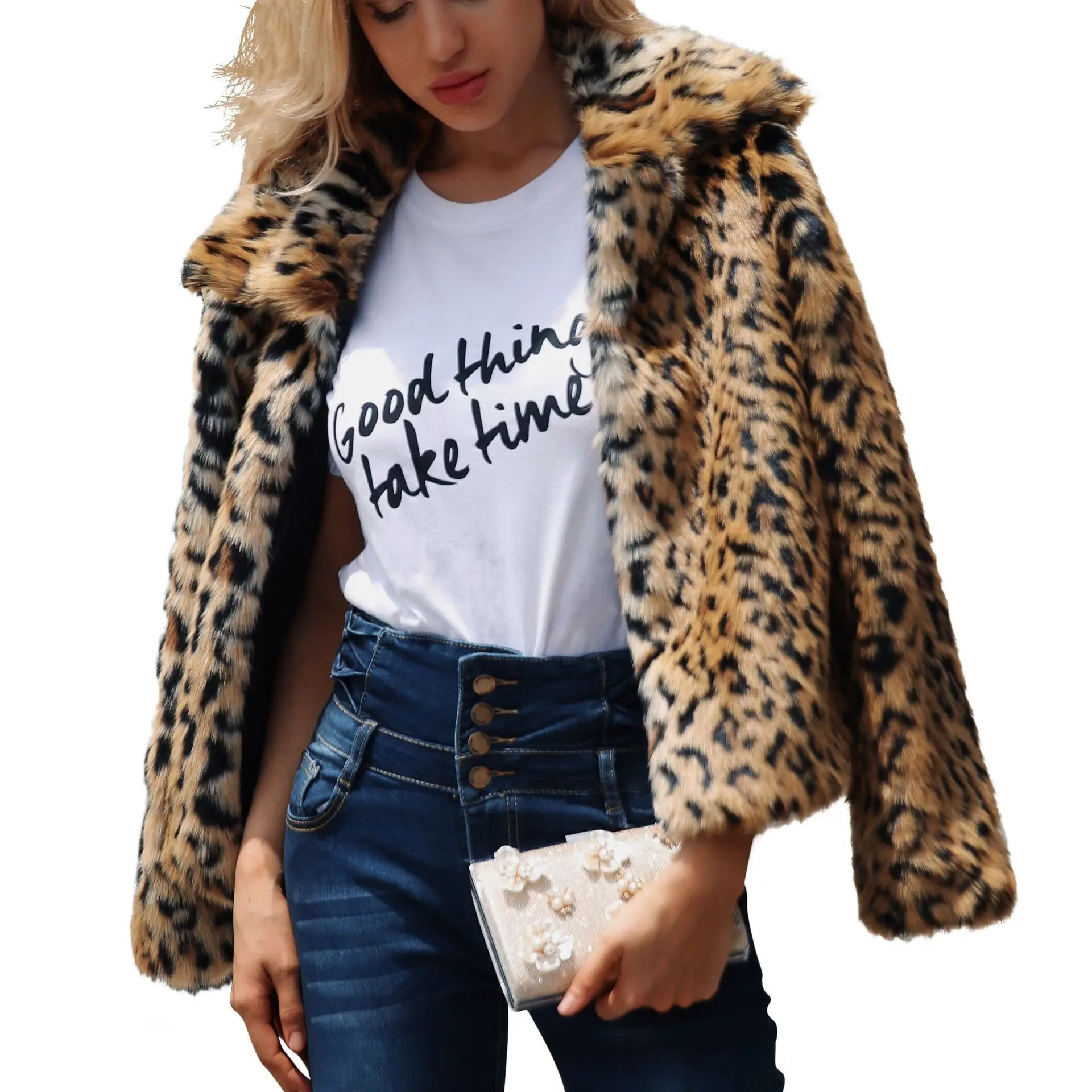 2022 new faux fur coat leopard print winter jacket lapel slim fit women's large coat S-3XL
2022 new faux fur coat leopard print winter jacket lapel slim fit women's large coat S-3XL