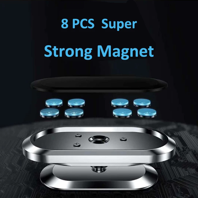 Super Strong 8 PCS Magnetic 360 Rotating Car Phone Holder For iPhone 14 13 12 Pro Max Magnet GPS Car Support Mount