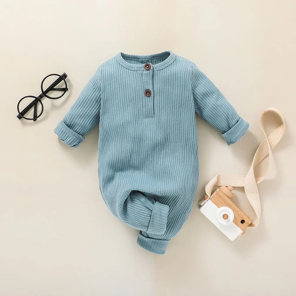 Quality Unisex Newborn Crawling Suit Kids Clothing Long Sleeve Ribbing Solid Color Boy Rompers Neutral Baby Clothes
Quality Unisex Newborn Crawling Suit Kids Clothing Long Sleeve Ribbing Solid Color Boy Rompers Neutral Baby Clothes