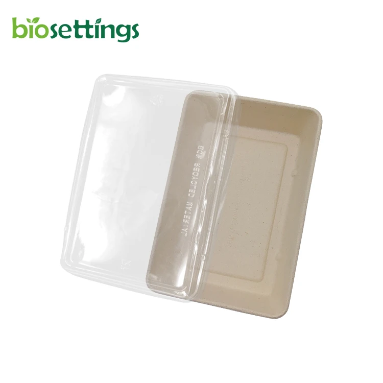 PFAS FREE Wholesale bagasse pulp biodegradable clear plastic lid brown maki tray takeawaysushi container
PFAS FREE Wholesale bagasse pulp biodegradable clear plastic lid brown maki tray takeawaysushi container