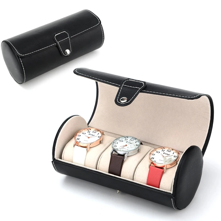 Wholesale Black Brown Round Waterproof Pu Leather Custom 3 Slots Portable Display Cases Watch Trave Box Pouch
Wholesale Black Brown Round Waterproof Pu Leather Custom 3 Slots Portable Display Cases Watch Trave Box Pouch