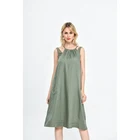sleeveless side pockets breathable elegant halter mint green casual dress for women
