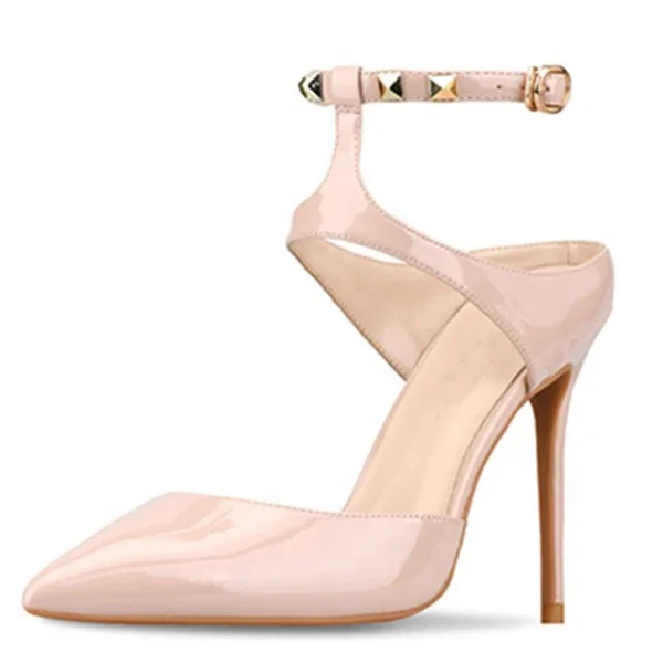 Ankle Strap Women Sandals Shoes Ladies Thin Heel Slippers High-heeled Metal Rivets Stiletto Pumps, Red pink black white
Ankle Strap Women Sandals Shoes Ladies Thin Heel Slippers High-heeled Metal Rivets Stiletto Pumps, Red pink black white
