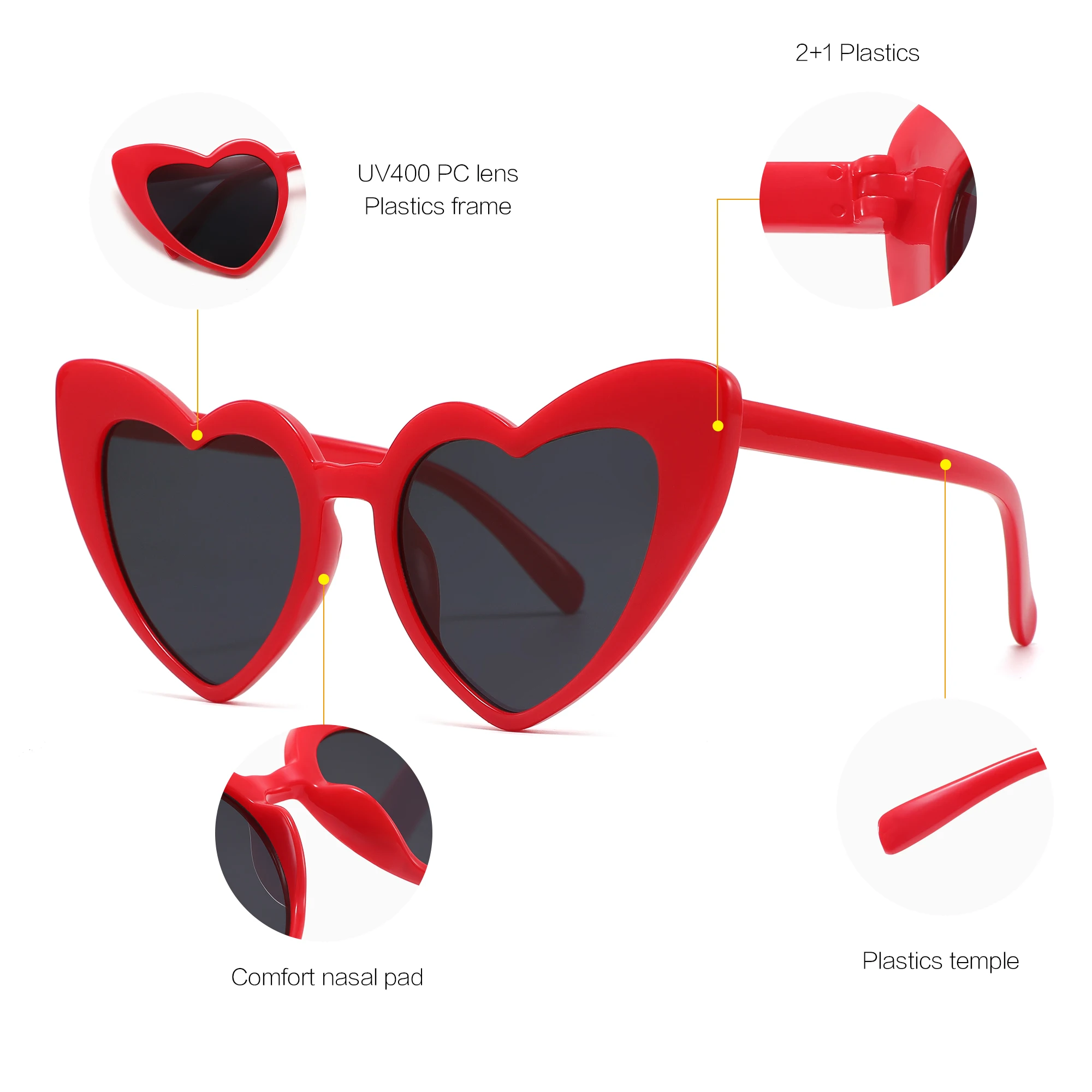 CONCHEN 2023 new design wholesale party women sun glasses wedding custom trend love heart shaped sunglasses
CONCHEN 2023 new design wholesale party women sun glasses wedding custom trend love heart shaped sunglasses