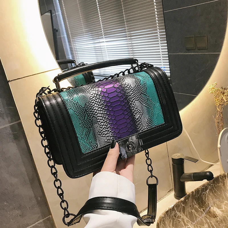 2021 Ladies Handbag Snake Skin Pattern Pu Leather Shoulder Bag for Girls Womens, Colored
2021 Ladies Handbag Snake Skin Pattern Pu Leather Shoulder Bag for Girls Womens, Colored