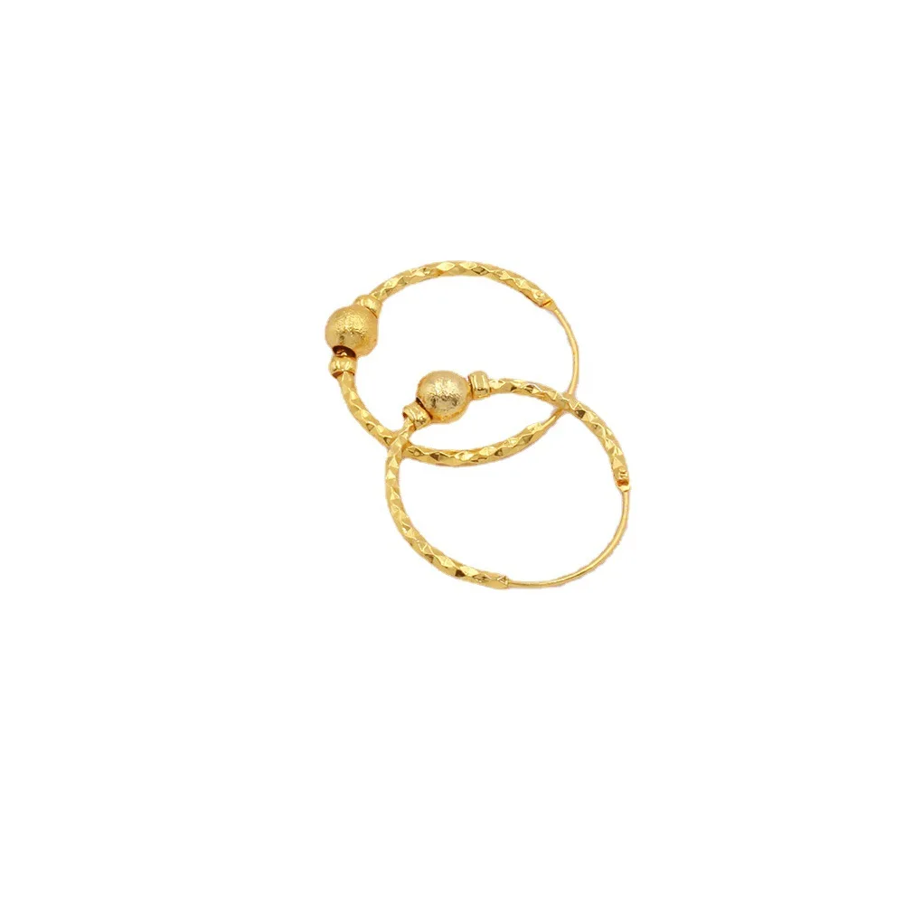 Wholesale 24k Gold Plated Bead Hoops Earrings Ball Round Shape Hoops Earrings For Women
Wholesale 24k Gold Plated Bead Hoops Earrings Ball Round Shape Hoops Earrings For Women
