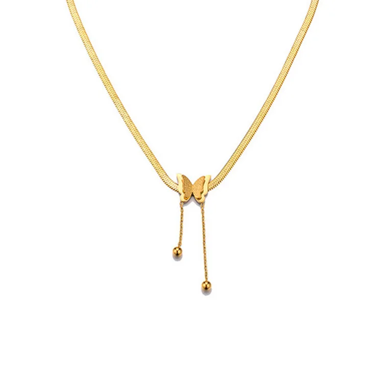 Butterfly Love 18K gold Plated Titanium Stainless Steel Butterfly Pendant Exquisite Tassel Snake Bone Chain
Butterfly Love 18K gold Plated Titanium Stainless Steel Butterfly Pendant Exquisite Tassel Snake Bone Chain