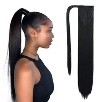 

Cheap Synthetic Silky Straight Clip in Ponytail Extension Wrap Around Long Straight Hairpieces